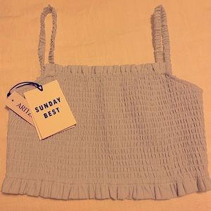 Aritzia smocked crop top